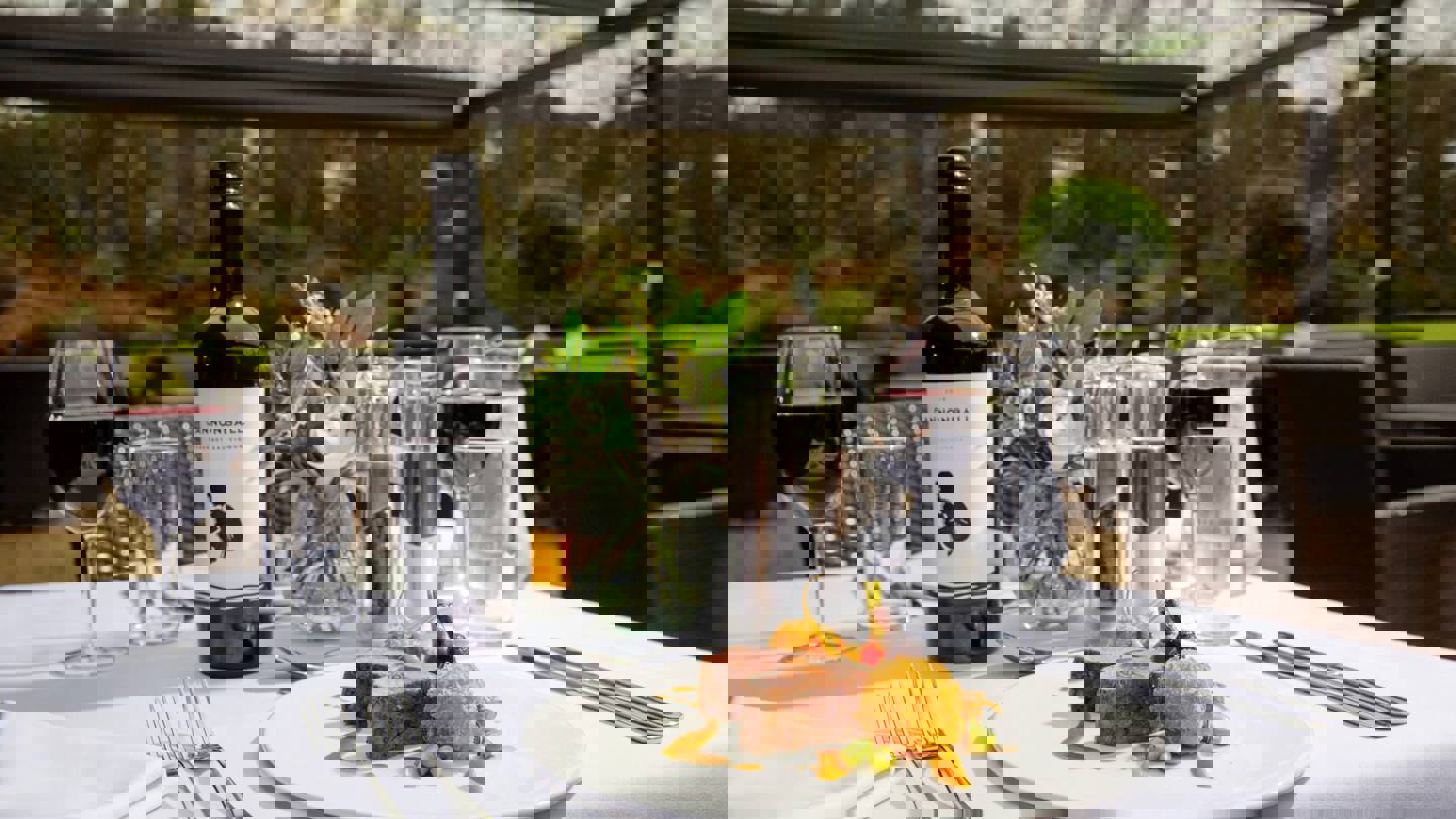 Image of terrece dinner close up